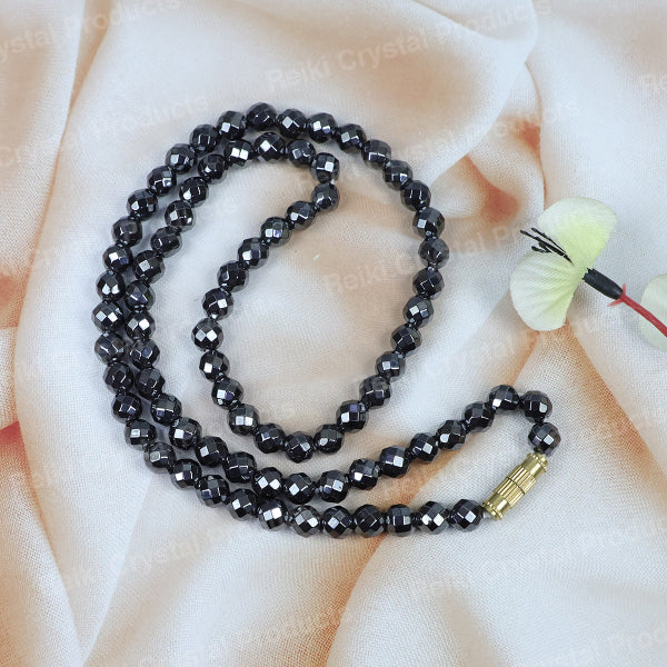 Natural Crystal Stone 6 mm Faceted Bead Necklace for Women & Girls