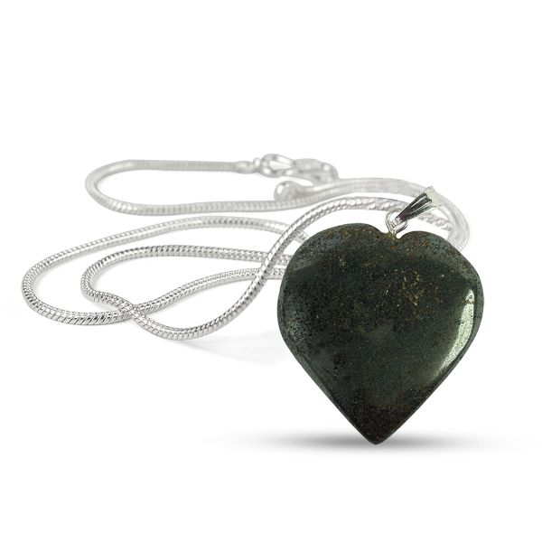 Natural Crystal Stone Heart Shape Pendant/Locket Size 25-30 mm with Metal Chain