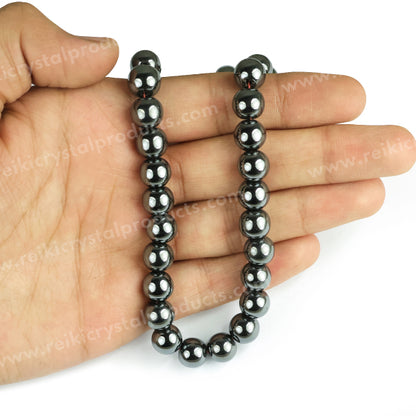 Hematite 10 mm Round Loose Beads 35-40 pcs for Making Bracelet Mala Necklaces