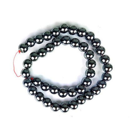 Hematite 10 mm Round Loose Beads 35-40 pcs for Making Bracelet Mala Necklaces