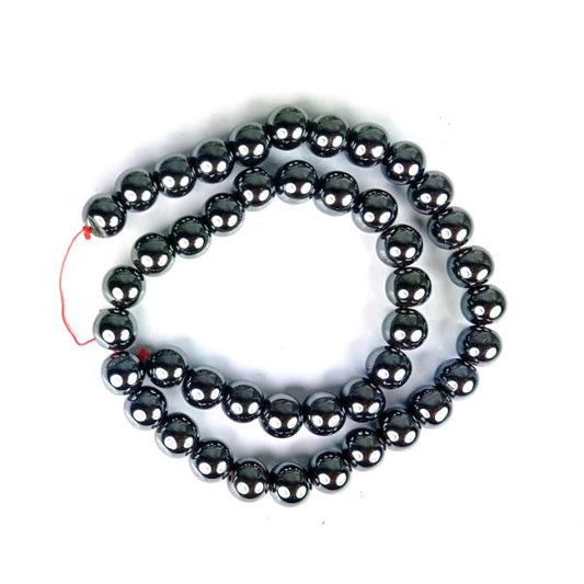 Hematite 10 mm Round Loose Beads 35-40 pcs for Making Bracelet Mala Necklaces