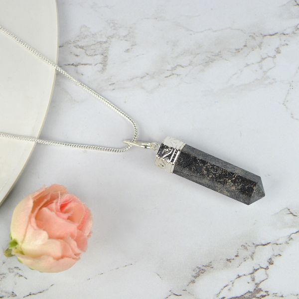 Natural AAA Pencil Shape Pendant - Locket With Metal Chain