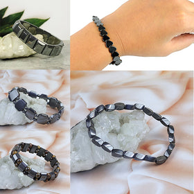 Natural Stone Stretchable Hematite Bracelet