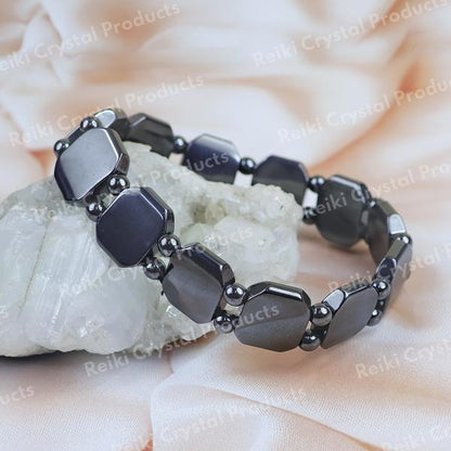 Natural Stone Stretchable Hematite Bracelet