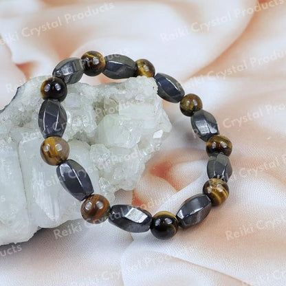 Natural Stone Stretchable Hematite Bracelet