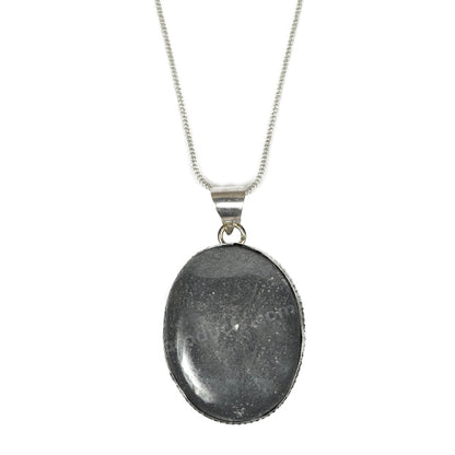 Hematite Oval Shape Pendant with Chain