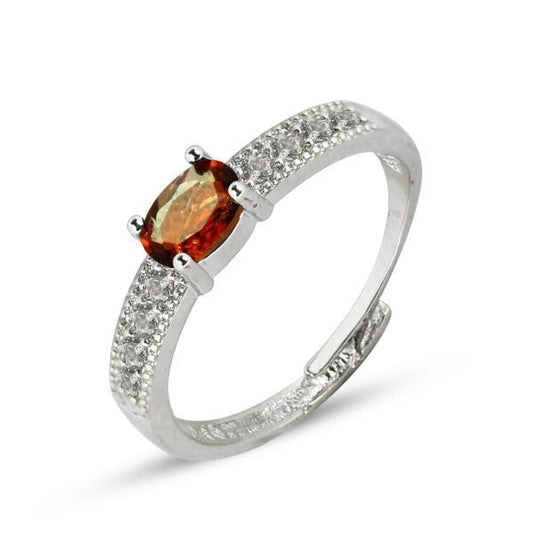 AAA Adjustable Garnet Hessonite Gemstone Ring