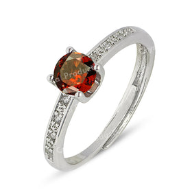 AAA Adjustable Garnet Hessonite Gomed Gemstone Ring for Women Girls