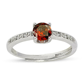 AAA Adjustable Garnet Hessonite Gomed Gemstone Ring for Women Girls