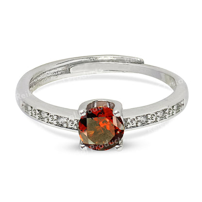 AAA Adjustable Garnet Hessonite Gomed Gemstone Ring for Women Girls
