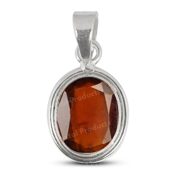 Natural Certified Gomed Hessonite Gemstone Pendant Original Silver 92.5 Pendant 6 CT