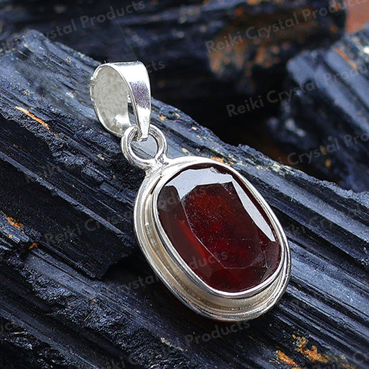 Natural Certified Gomed Hessonite Gemstone Pendant Original Silver 92.5 Pendant 6 CT
