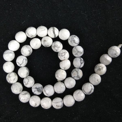 Howlite 10 mm Faceted Loose Beads 35-40 pcs for Making Bracelet Mala Necklaces