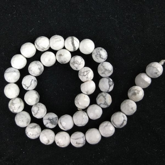 Howlite 10 mm Faceted Loose Beads 35-40 pcs for Making Bracelet Mala Necklaces