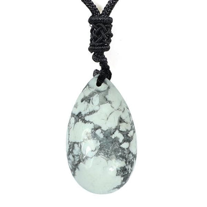 Natural Crytal Stone Drop Shape Pendant with Thrad for Unisex