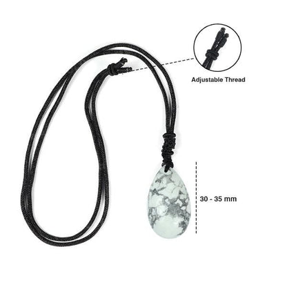 Natural Crytal Stone Drop Shape Pendant with Thrad for Unisex