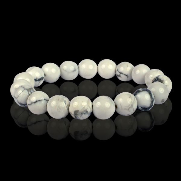Howlite 10 mm Round Bead Bracelet
