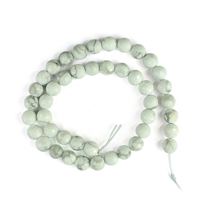 Howlite 8 mm Faceted Beads for Jewelery Making Bracelet, Necklace / Mala