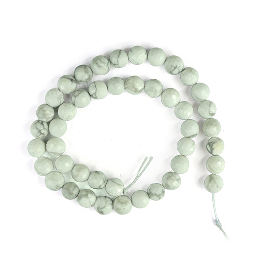 Howlite 8 mm Faceted Beads for Jewelery Making Bracelet, Necklace / Mala