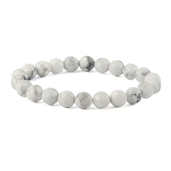 Howlite Certificate 8 mm Faceted Bead Bracelet
