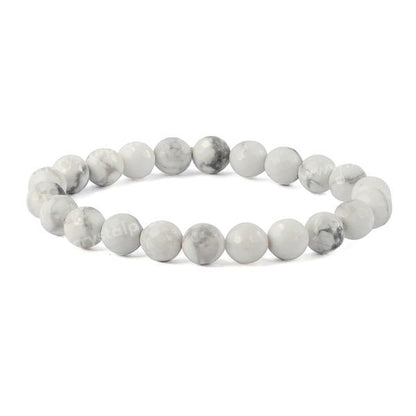 Howlite Certificate 8 mm Faceted Bead Bracelet