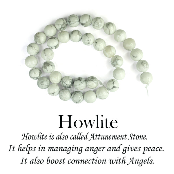 Howlite 10 mm Round Loose Beads 35-40 pcs for Making Bracelet Mala Necklaces