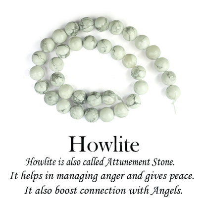 Howlite 10 mm Round Loose Beads 35-40 pcs for Making Bracelet Mala Necklaces