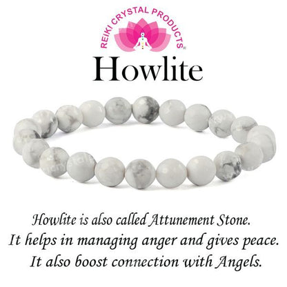 Howlite Certificate 8 mm Faceted Bead Bracelet