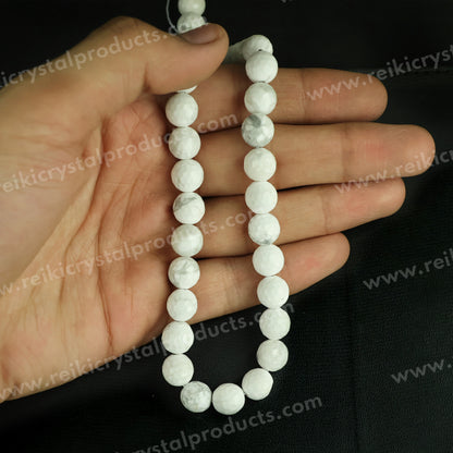 Howlite 10 mm Faceted Loose Beads 35-40 pcs for Making Bracelet Mala Necklaces