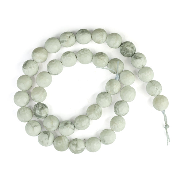 Howlite 10 mm Faceted Loose Beads 35-40 pcs for Making Bracelet Mala Necklaces