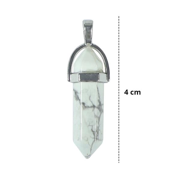 Natural Howlite Crystal Stone Pencil Shape Pendant Locket with Chain for Unisex
