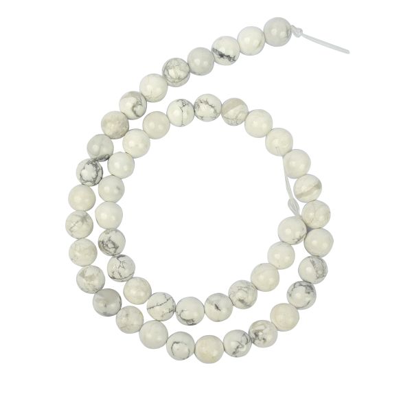Howlite 8 mm Round Loose Beads 45-50 pcs for Making Bracelet Mala Necklaces