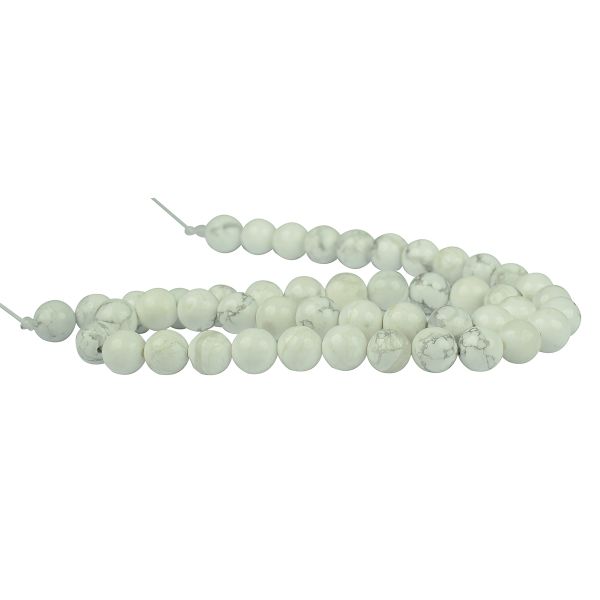 Howlite 8 mm Round Loose Beads 45-50 pcs for Making Bracelet Mala Necklaces