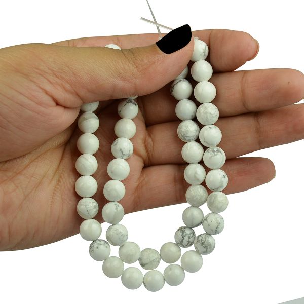 Howlite 8 mm Round Loose Beads 45-50 pcs for Making Bracelet Mala Necklaces