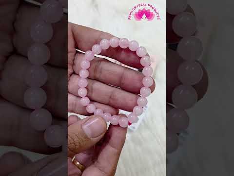 Certified Rose Quartz 8 mm Round Bead Bracelet