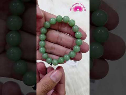 Certified Green Aventurine 10 mm Round Bead Bracelet