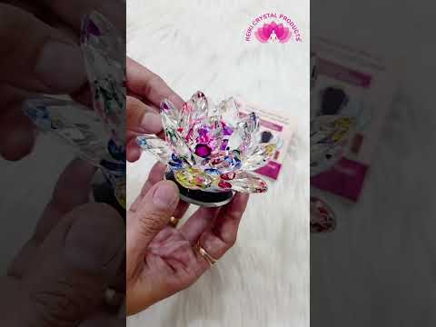 Vastu - Fengshui Transparent Crystal Lotus for Positive Energy A Gift Item for Good Luck & Prosperity