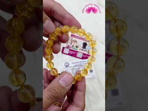 Certified Citrine 10 mm Round Bead Bracelet