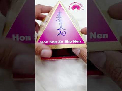 Wooden Pyramid Wish Box Cho Ku Rei Reiki Symbol Box Size 10.1 cm (4 inch)