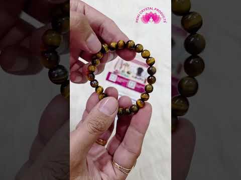 Certified Tiger Eye 8 mm Round Bead Bracelet