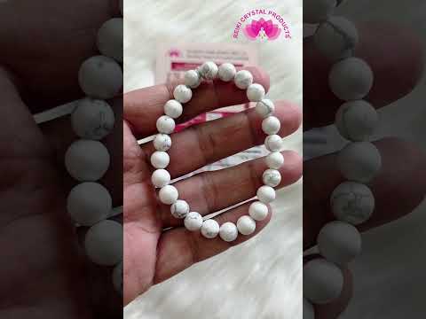 Certified Howlite 8 mm Round Bead Bracelet