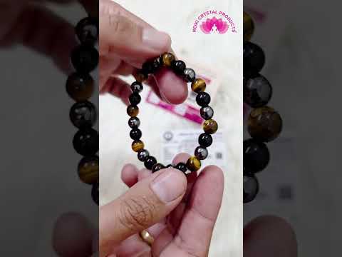 Certified Triple Protection 8mm Bracelet Hematite, Tiger Eye, Black Onyx