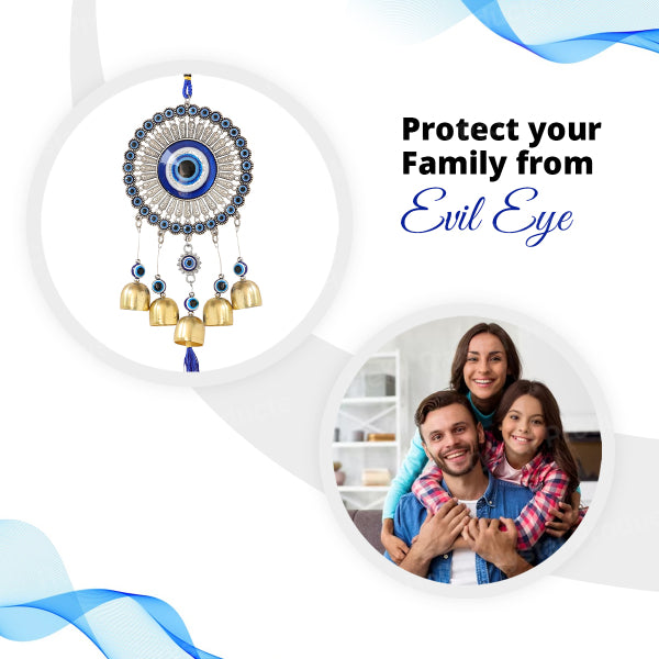 Feng Shui Big Evil Eye Wind Chime Hanging for Window Balcony Decor Home Door Decoration