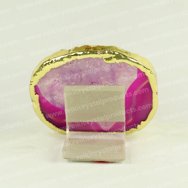 Crystal Stone Agate I am Blessed Sileces & Coaster for Table Decoration