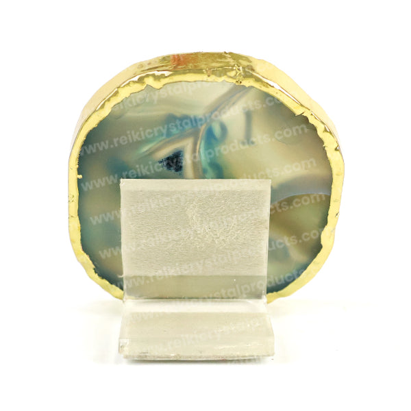 Crystal Stone Agate I am confident and loved Sileces & Coaster for Table Decoration