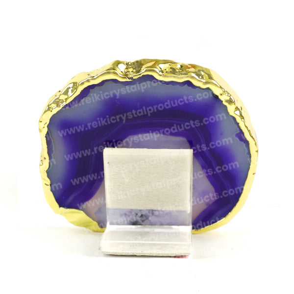 Crystal Stone Agate I am living a Happy, healthy and contended life Sileces & Coaster for Table Decoration