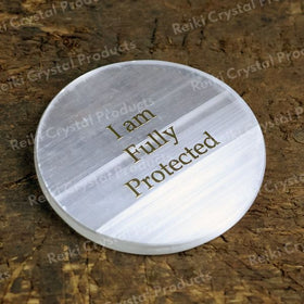 Selenite I am Fully Protected Charging Plate for Reiki Crystal Cleansing Size 7.6 cm (3 inch)