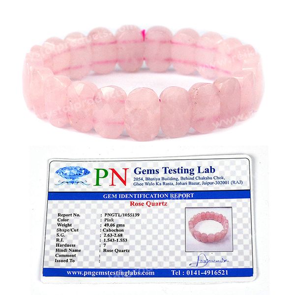 Certified Rose Quartz Exotic Bracelet