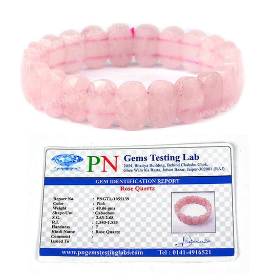 Certified Rose Quartz Exotic Bracelet