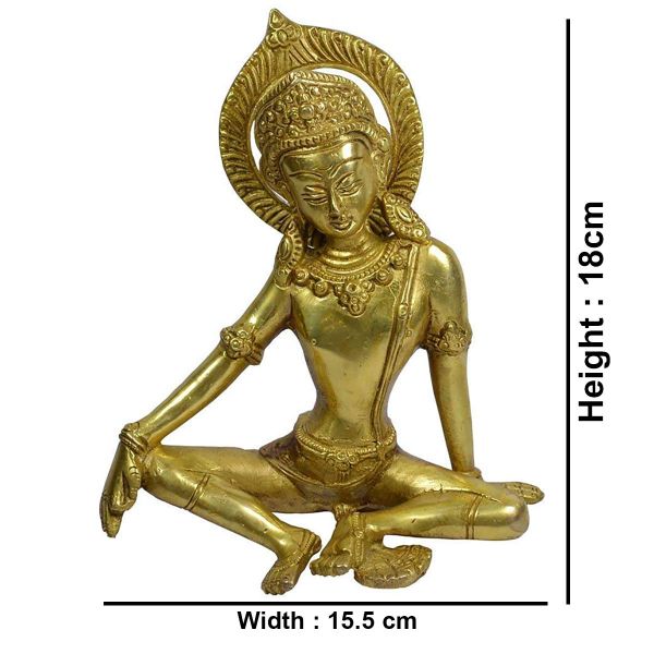 Brass Indra Dev for Vastu Remedy Size 17.7 cm (7 inch)